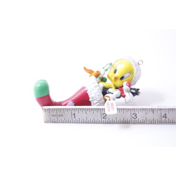 1999, Warner Bros., Hallmark, Tweety Bird In Stocking, Ornament, Christmas, Vint - Picture 2 of 3